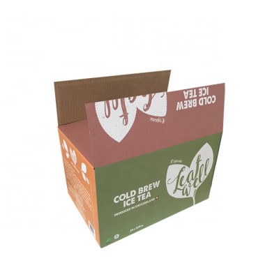 Hot seller custom folding retail printed shipping carton packaging box with handle holes