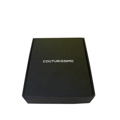 Matt black with hot stamping luxury T-shirt cardboard mailer box corrugated packaging