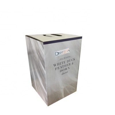 Cost-effective luxury glossy single wall custom made feather and down paper packaging box